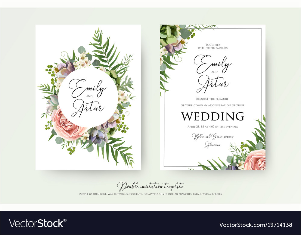 Elegant Wedding Invitation Designs Free Elegant Floral Wedding Invitation Card Design Vector Image