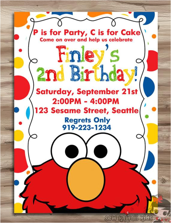 Elmo Birthday Invitation Template Elmo Invitation Elmo Invitation Elmo Birthday Invite Sesame