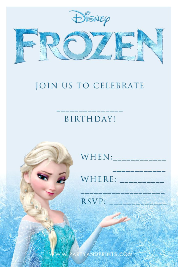 Elsa Party Invitation Template Birthday Disney Frozen Blank Birthday Party Invitation