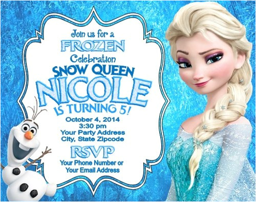 Elsa Party Invitation Template Frozen Elsa Olaf Birthday Party Invitations Personalized