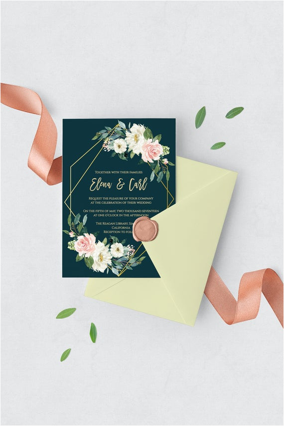 Emerald Green Wedding Invitation Template Emerald Wedding Invitation Template Green Wedding