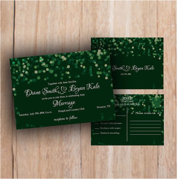 Emerald Green Wedding Invitation Template Printable Wedding Invitation Emerald Green by