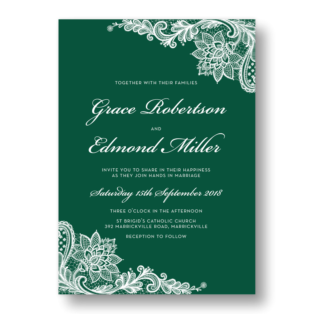 Emerald Green Wedding Invitation Template Wedding Invitation Sample Emerald Green Invitation
