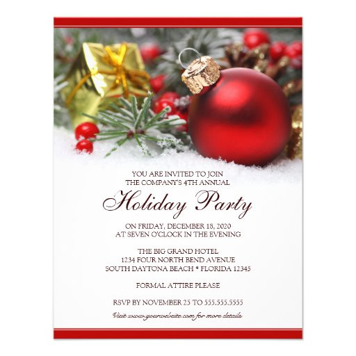 Employee Christmas Party Invitation Template Corporate Holiday Party Invitation