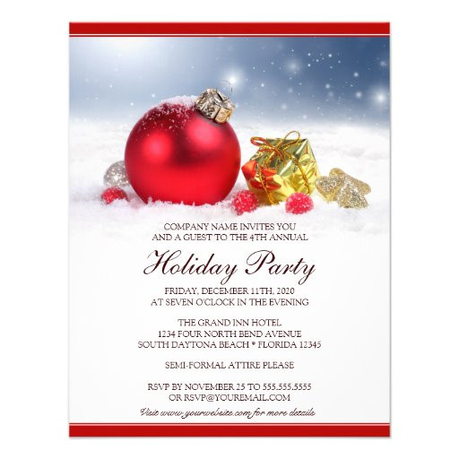 Employee Christmas Party Invitation Template Festive Corporate Holiday Party Invitation Zazzle