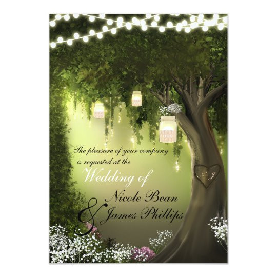 Enchanted forest Wedding Invitation Template Oak Tree Rustic Enchanted forest Garden Invitation