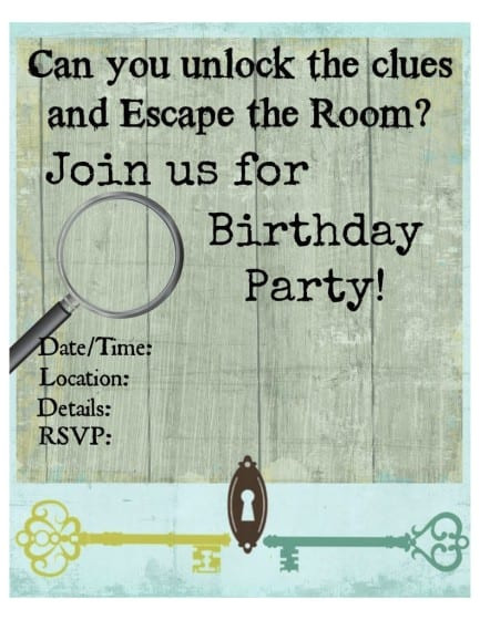 Escape Room Party Invitation Template Free Free Escape Room Invitations