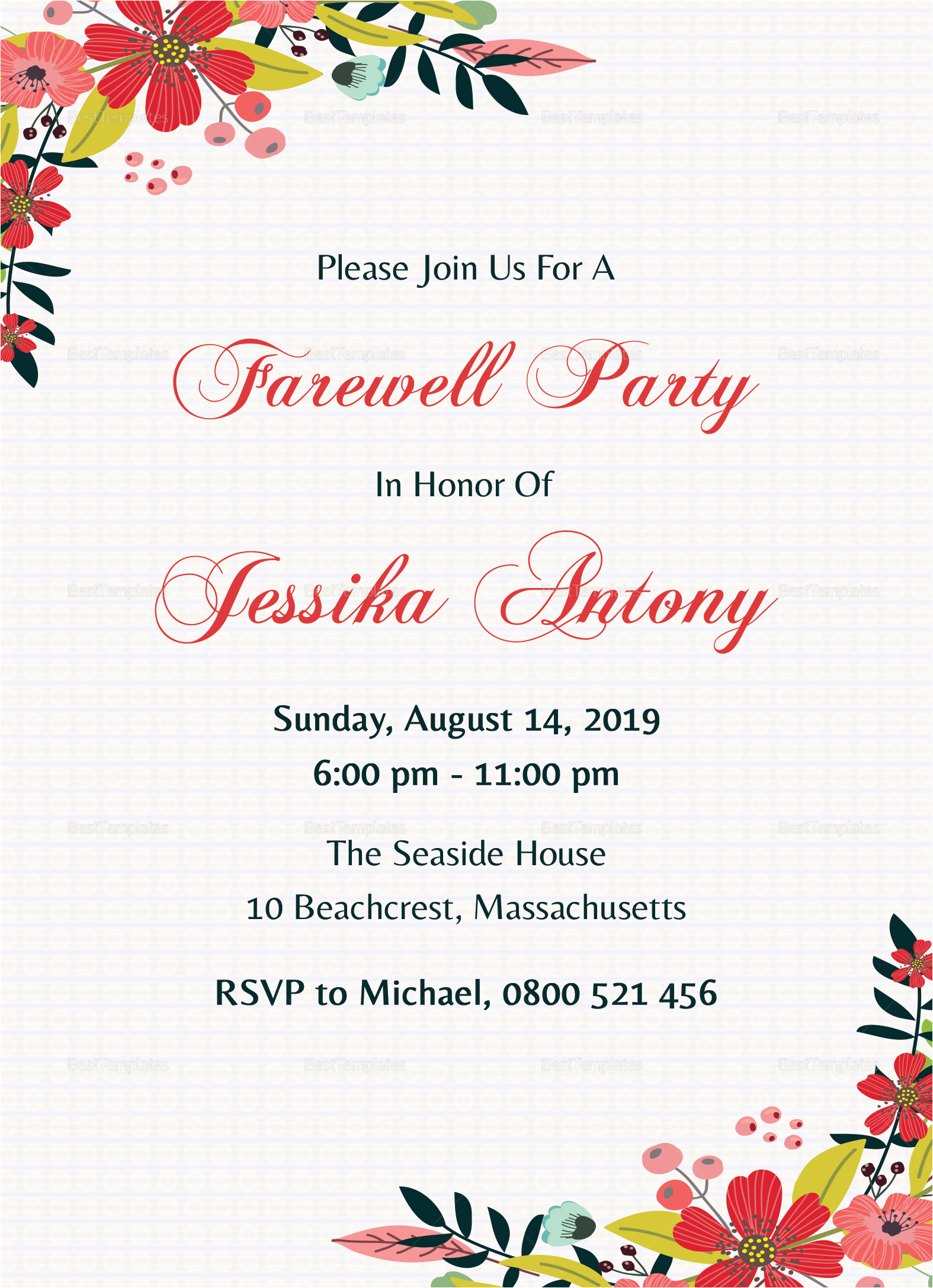 Example Invitation Card Farewell Party Classic Farewell Party Invitation Design Template In Word