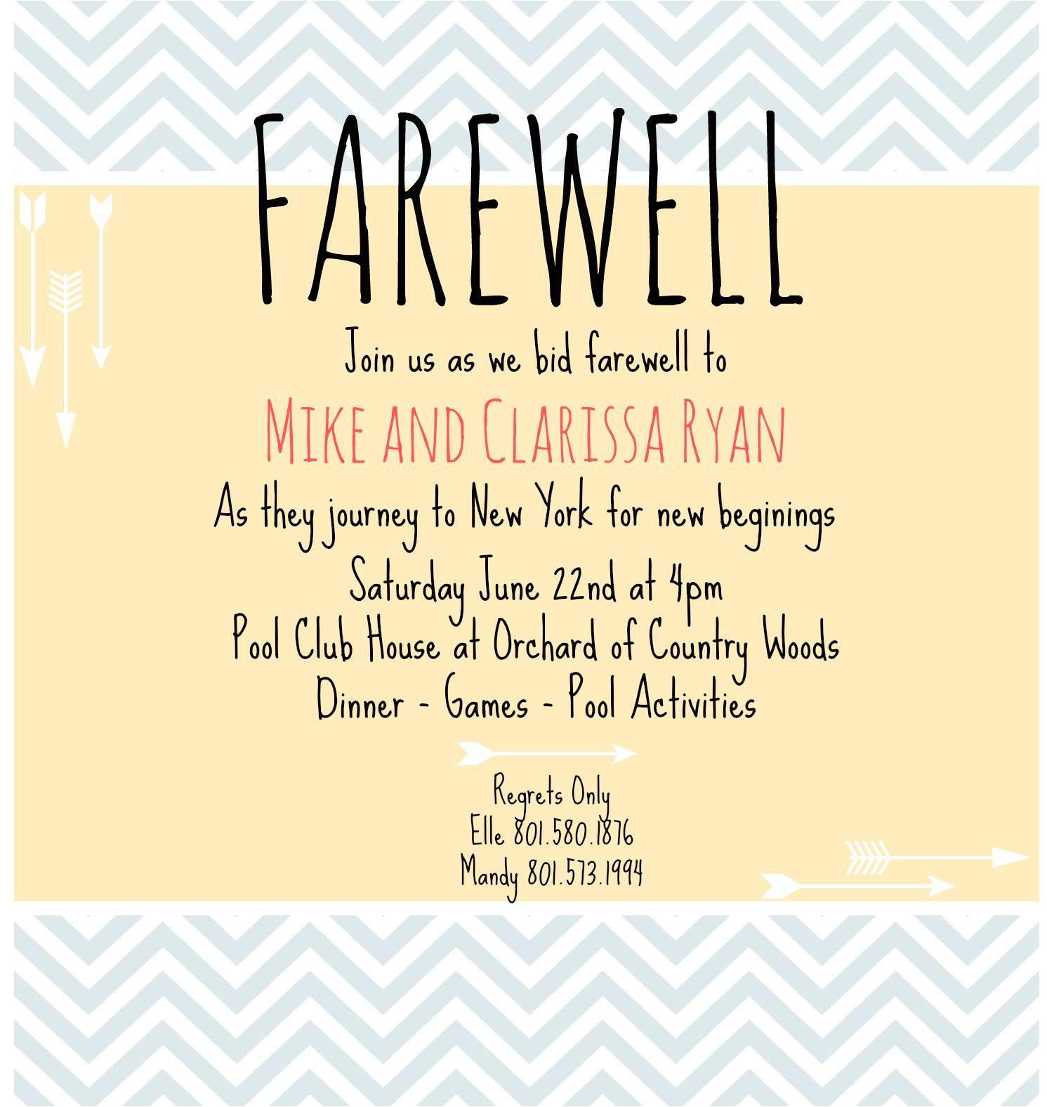 Example Invitation Card Farewell Party Farewell Invite Going Away Party Invitations Farewell