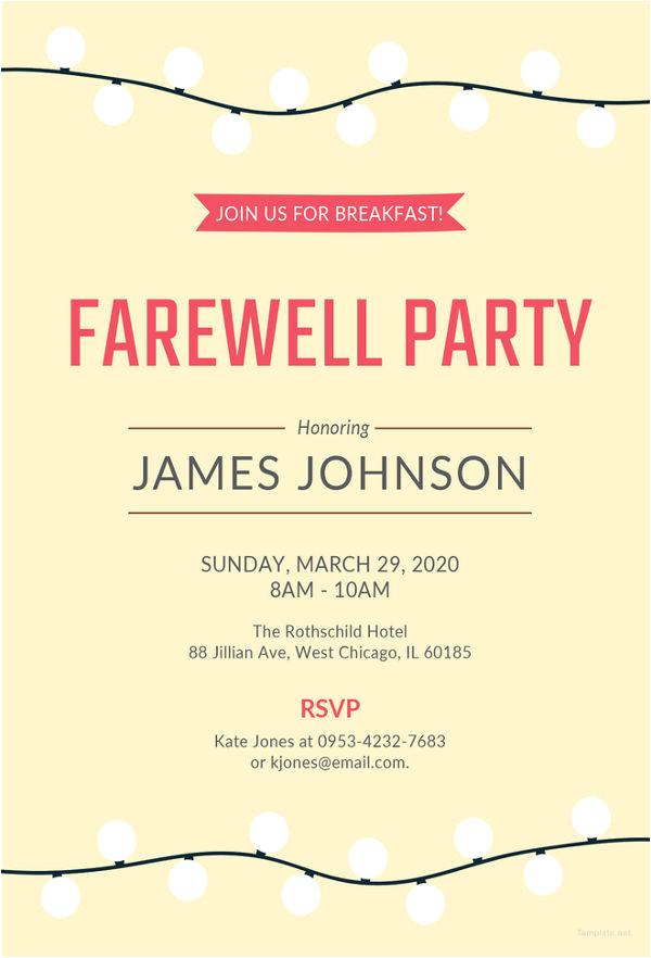 Example Invitation Card Farewell Party Farewell Party Invitation Template 29 Free Psd format