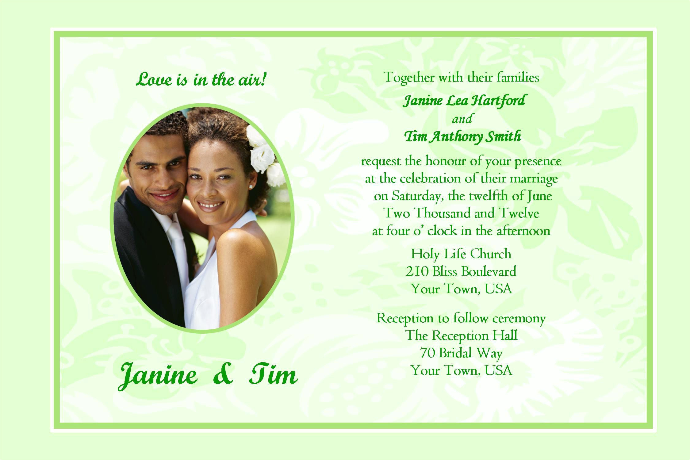 Example Of Civil Wedding Invitation Card Civil Wedding Invitation Sample Menshealtharts