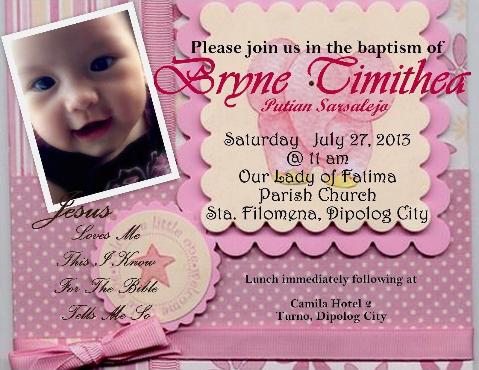 Example Of Invitation Card for Christening and Birthday Invitation Card for Christening Invitation Card for