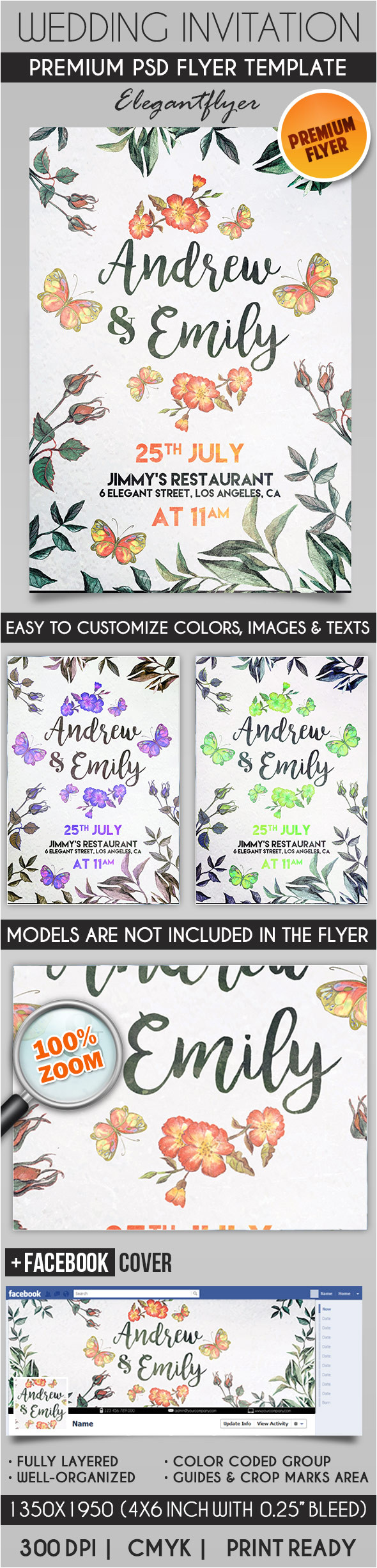 Facebook Wedding Invitation Template Flyer for Wedding Invitation Template by Elegantflyer