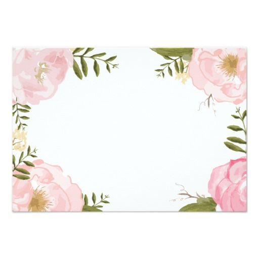 Floral Wedding Invitation Blank Template Modern Vintage Pink Floral Wedding Blank Card Zazzle Com