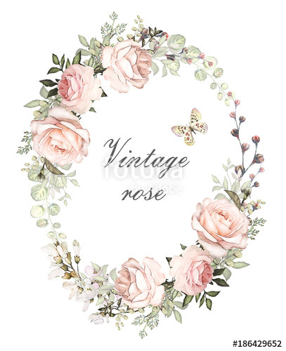 Floral Wedding Invitation Blank Template Quot Vintage Card Watercolor Wedding Invitation Design with