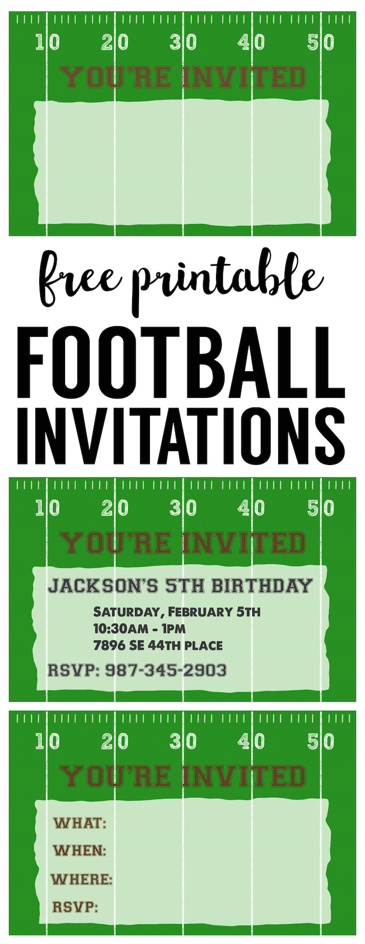 Football Party Invitation Template Football Party Invitation Template Free Printable