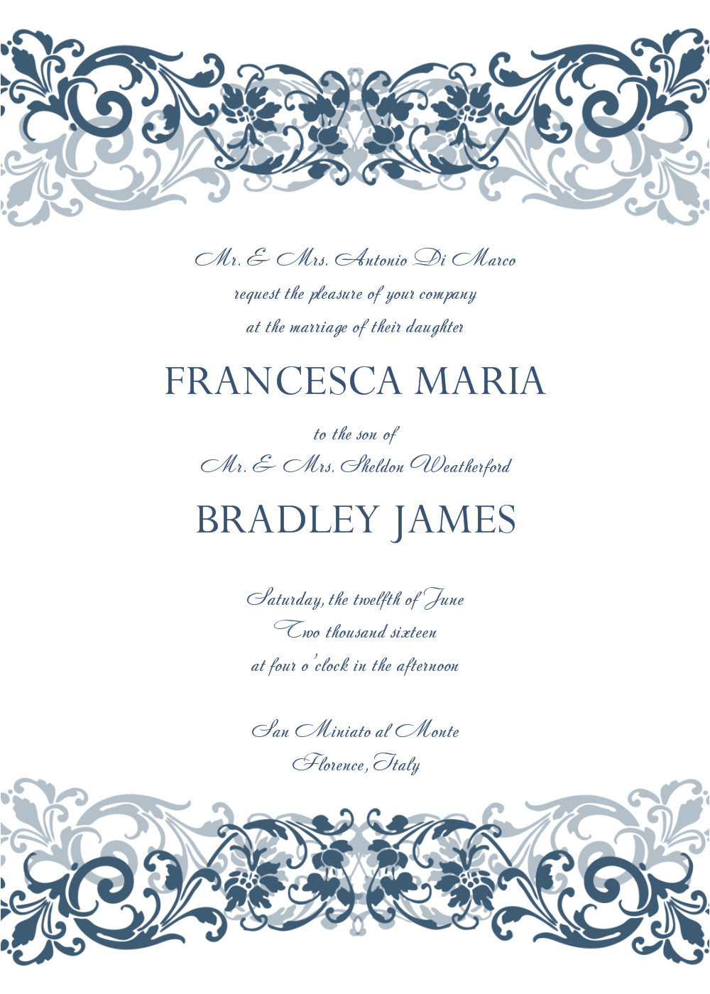 Free Blank Template for Wedding Invitation 8 Free Wedding Invitation Templates Excel Pdf formats