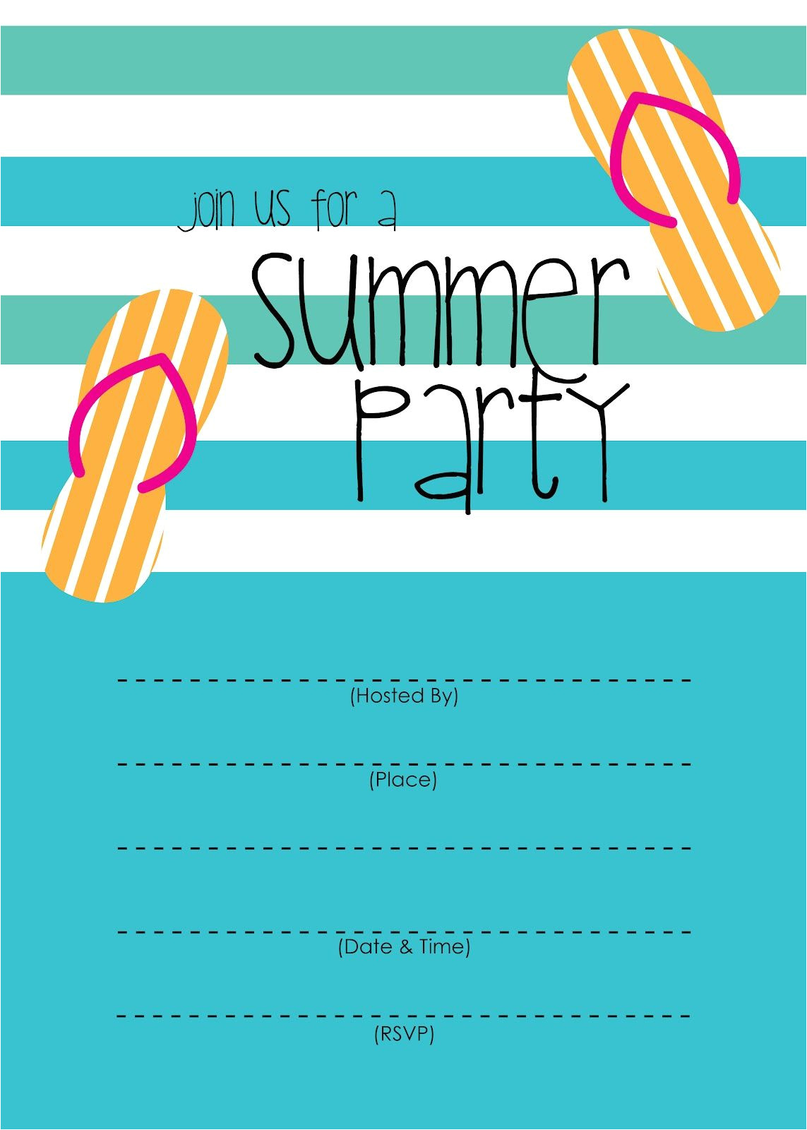 Free End Of Year Party Invitation Template Summer Party Invitation Free Printable End Of Year