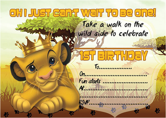 Free Lion King Birthday Invitation Template 10 X Children Kids Birthday Party Invitations the Lion