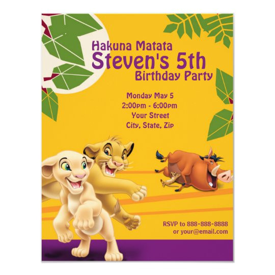 Free Lion King Birthday Invitation Template Lion King Birthday Invitation Zazzle Com