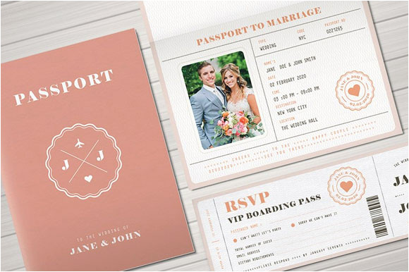 Free Passport Wedding Invitation Template Passport Wedding Invitation Templates 15 Free Psd