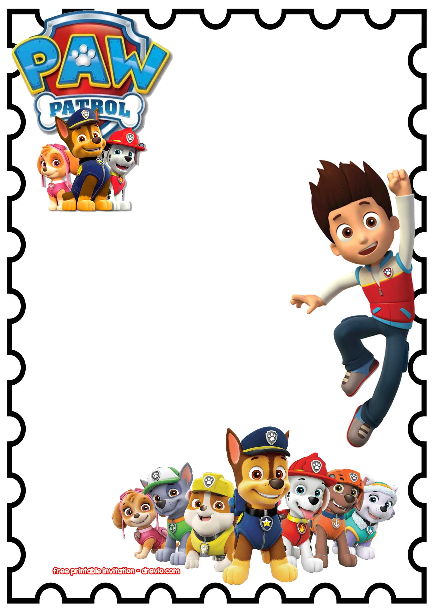 Free Paw Patrol Birthday Invitation Template Free Printable Paw Patrol Birthday Invitation Chalkboard