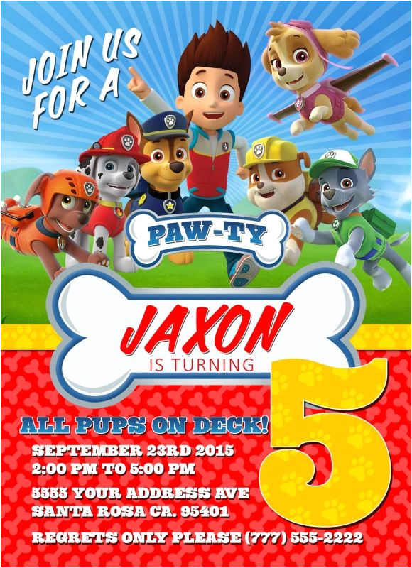 Free Paw Patrol Birthday Invitation Template Paw Patrol Birthday Invitations Free Printable