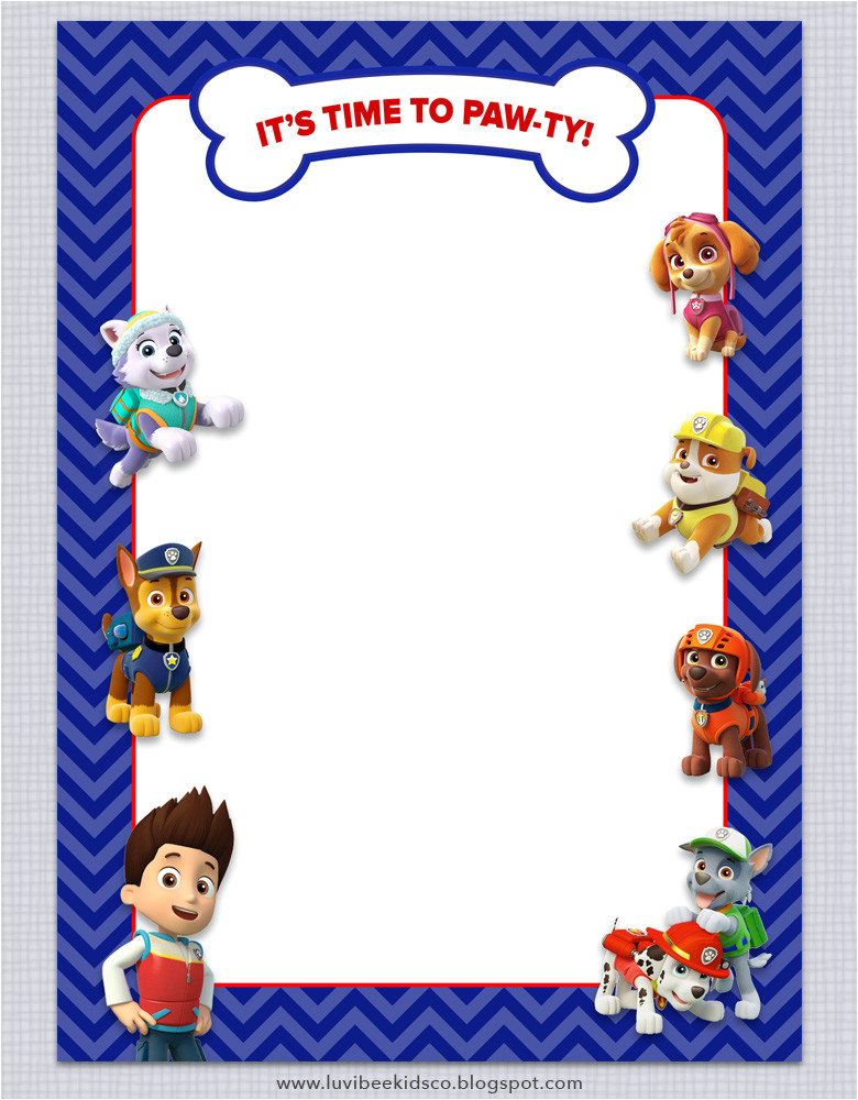 Free Paw Patrol Birthday Invitation Template Paw Patrol Birthday Invitations Free Printables