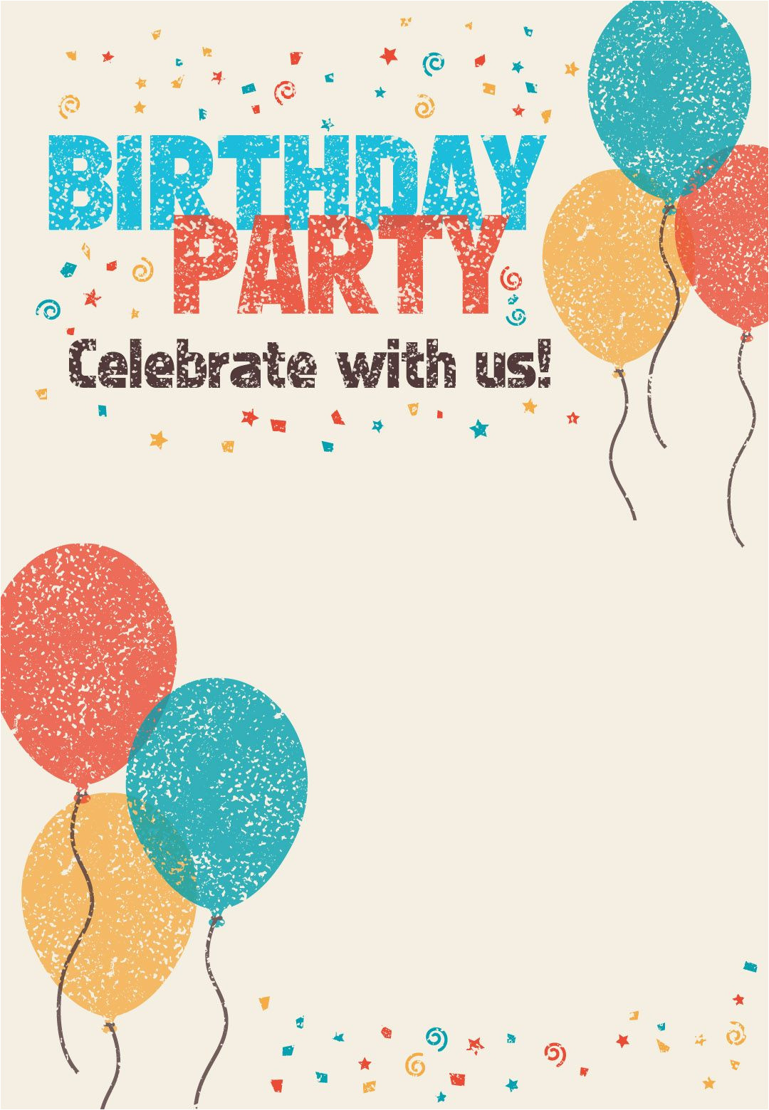 Free Printable Party Invitation Templates Greetings island Celebrate with Us Free Printable Birthday Invitation