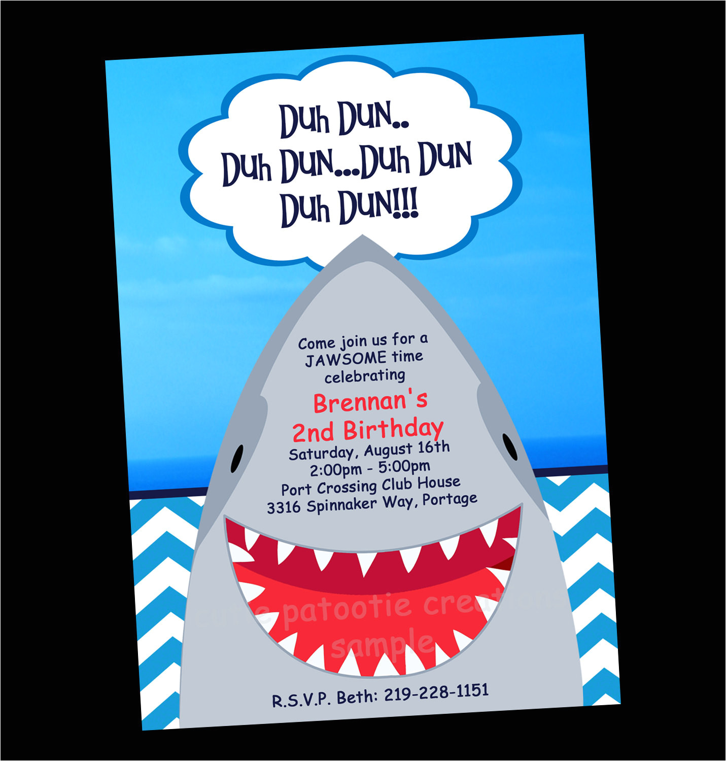 Free Shark Birthday Invitation Template Shark Birthday Invitation Printable Party Invite by