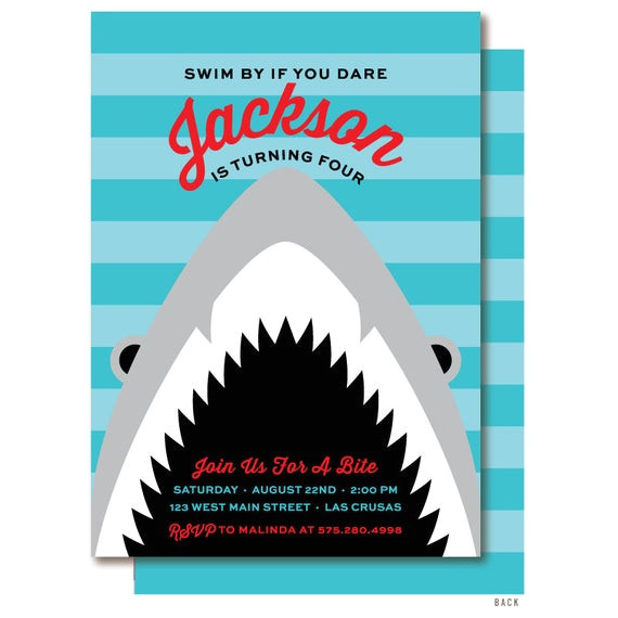 Free Shark Birthday Invitation Template Shark Birthday Invitation Shark Party Invitations