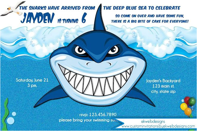 Free Shark Birthday Invitation Template Shark Birthday Invitation Templates