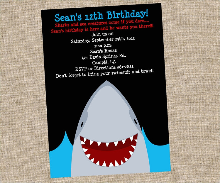 Free Shark Birthday Invitation Template Shark Birthday Invitations