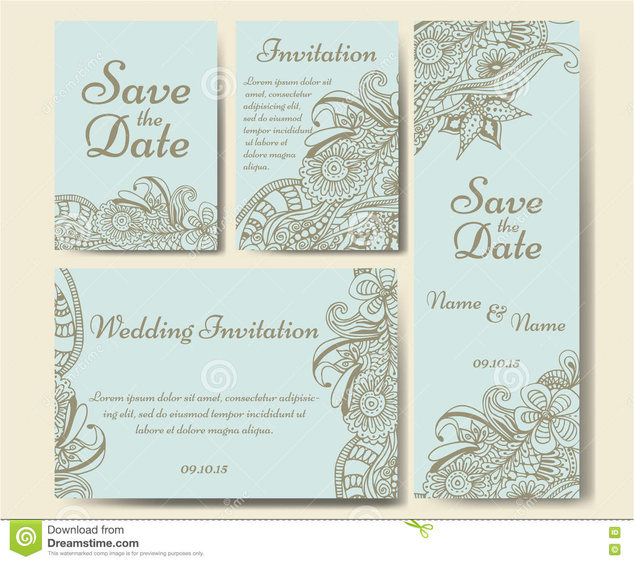 Free Wedding Invitation Templates 5.5 X 8.5 Card Vector Template for Wedding Set Of Invitations for
