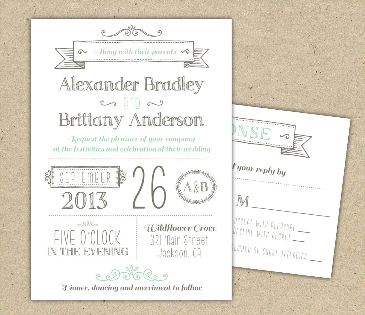 Free Wedding Invite Sample Wedding Invitation 1041 Sample Modern Invitation Template