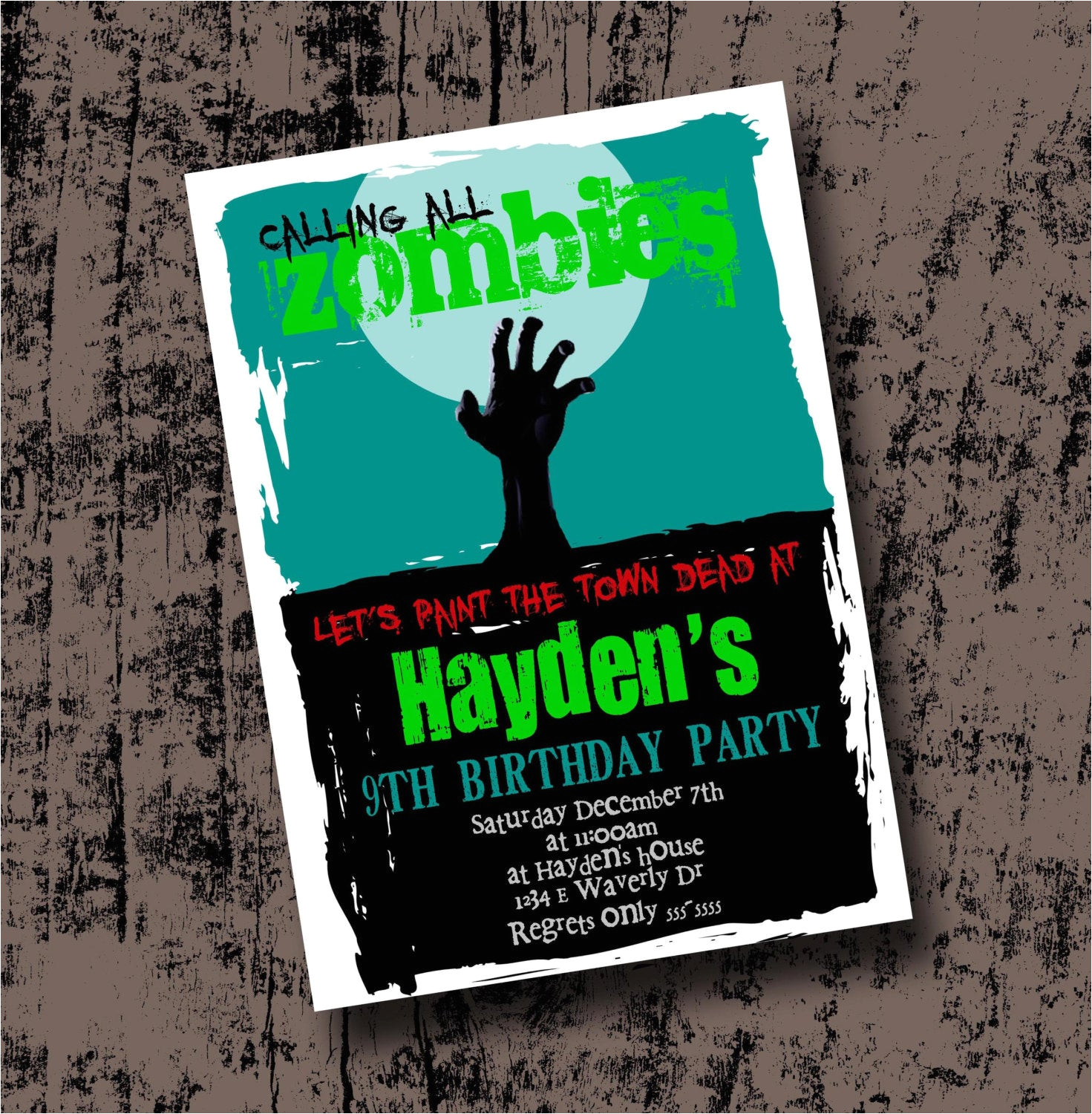 Free Zombie Party Invitation Template Zombie Birthday Party Invitation Printable