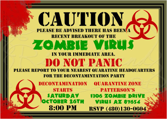 Free Zombie Party Invitation Template Zombie Party Invitation Wording Grand Braesd Com