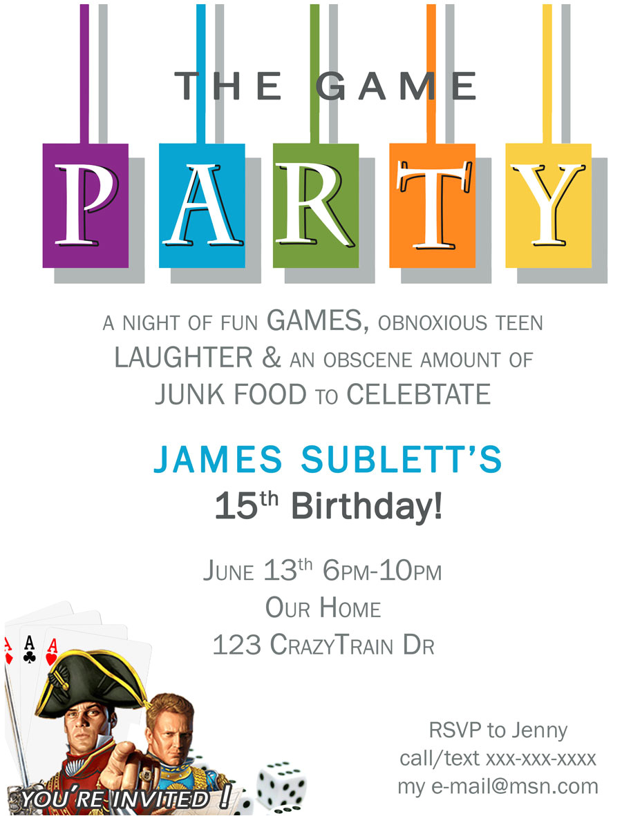 Game Night Party Invitation Template Free Game Night Printable Invite Paint Yourself A Smile