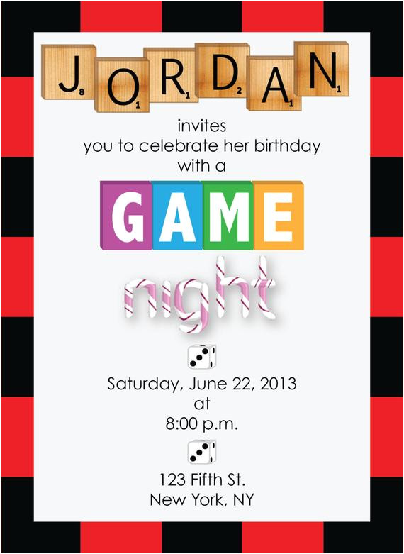 Game Night Party Invitation Template Printable Game Night Party Invitation by Designcaddie On Etsy