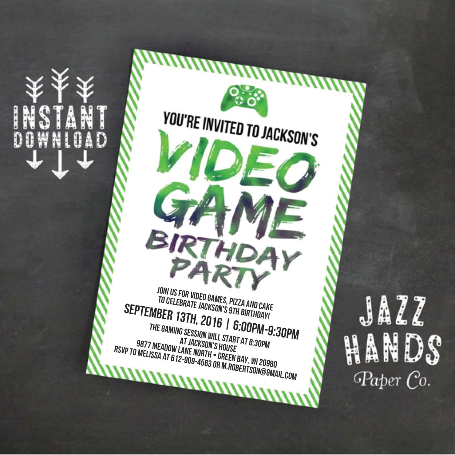 Gaming Party Invitation Template Printable Video Game Birthday Invitation Template Diy
