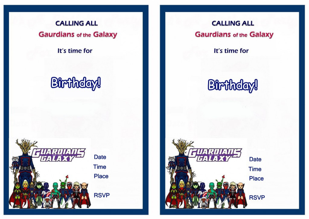 Guardians Of the Galaxy Birthday Invitation Template Guardians Of the Galaxy Birthday Invitations Birthday