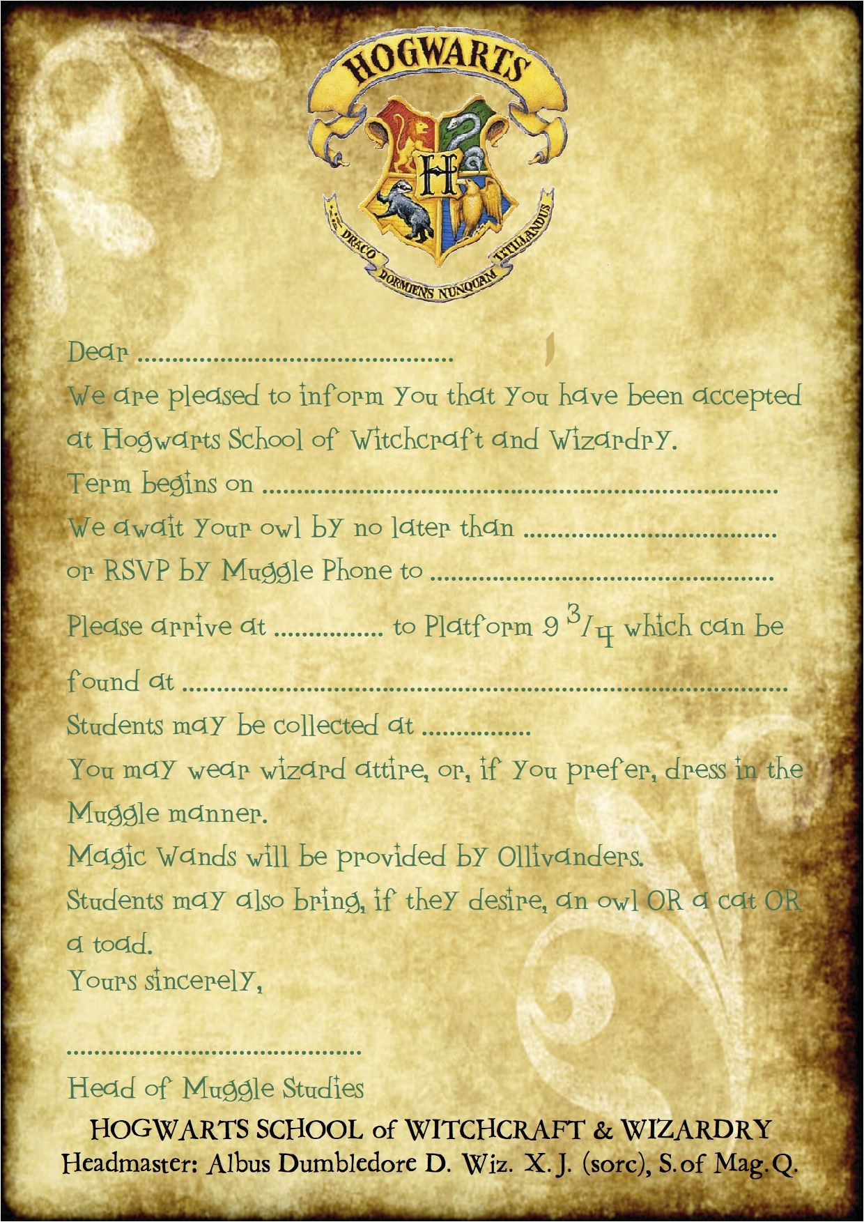 Harry Potter Party Invitation Template Pin by Rylee Bannon On Harry Potter In 2019 Harry Potter