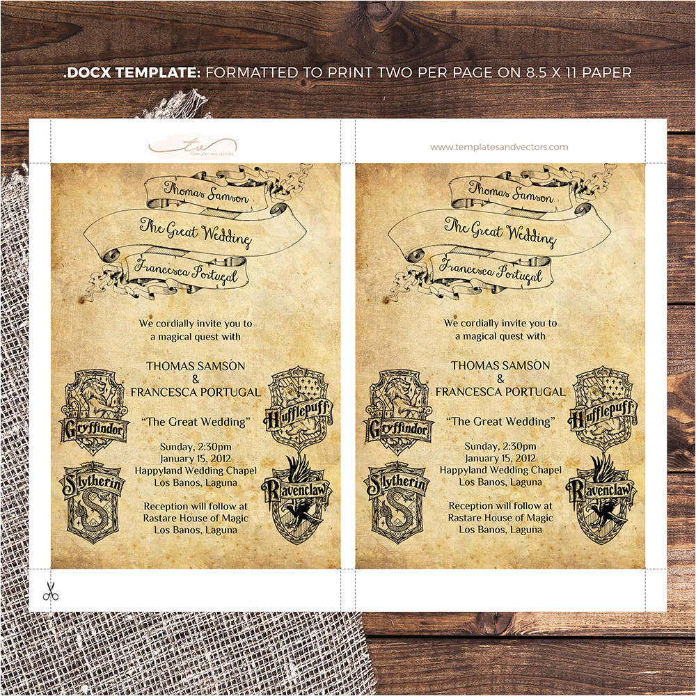 Harry Potter Wedding Invitation Template Free Harry Potter Wedding Invitation Diy Printable Template Harry Potter Wedding Invitation Template Free Harry Potter Wedding Invitation Diy Printable Template