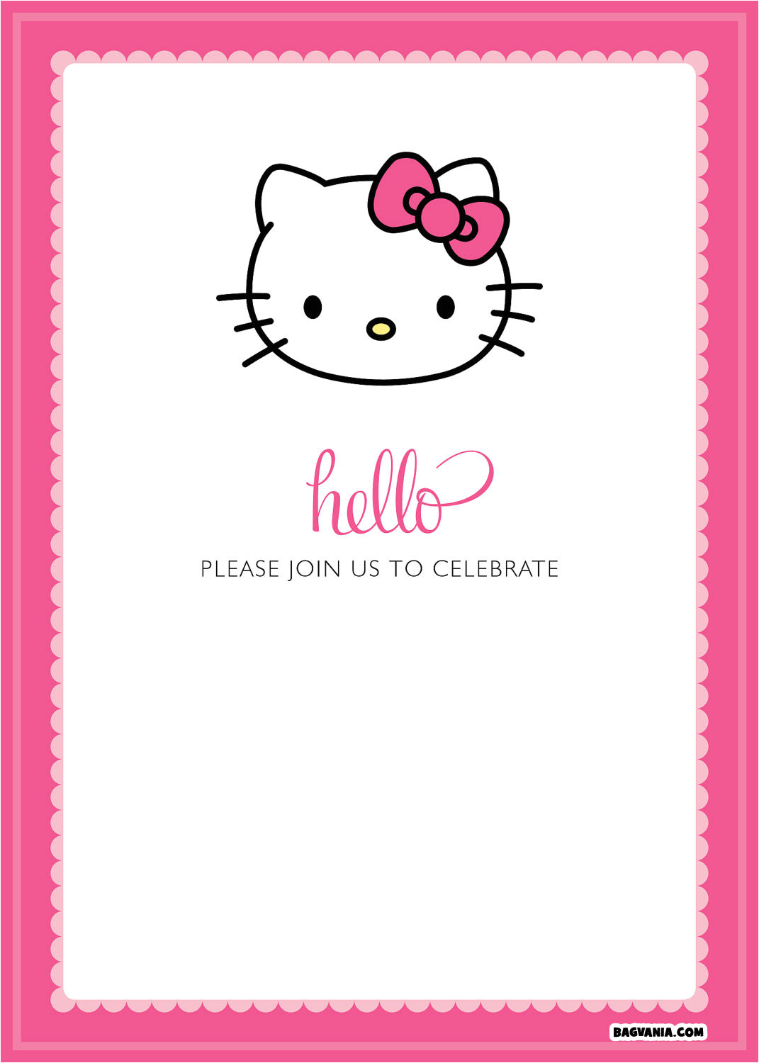 Hello Kitty Birthday Invitation Card Template Free Free Printable Hello Kitty Birthday Invitations Free