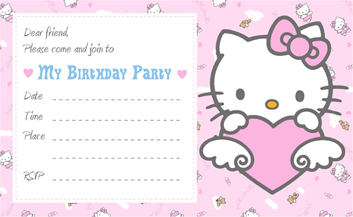 Hello Kitty Birthday Invitation Card Template Free Hello Kitty Free Printable Invitation Templates