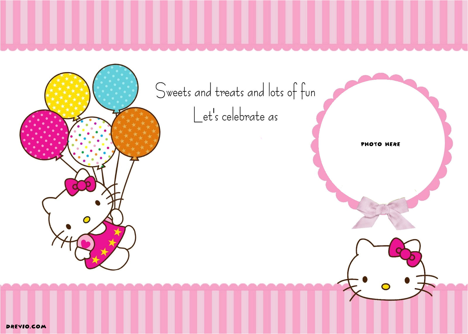 Hello Kitty Birthday Invitation Card Template Free Personalized Hello Kitty Birthday Invitations Updated