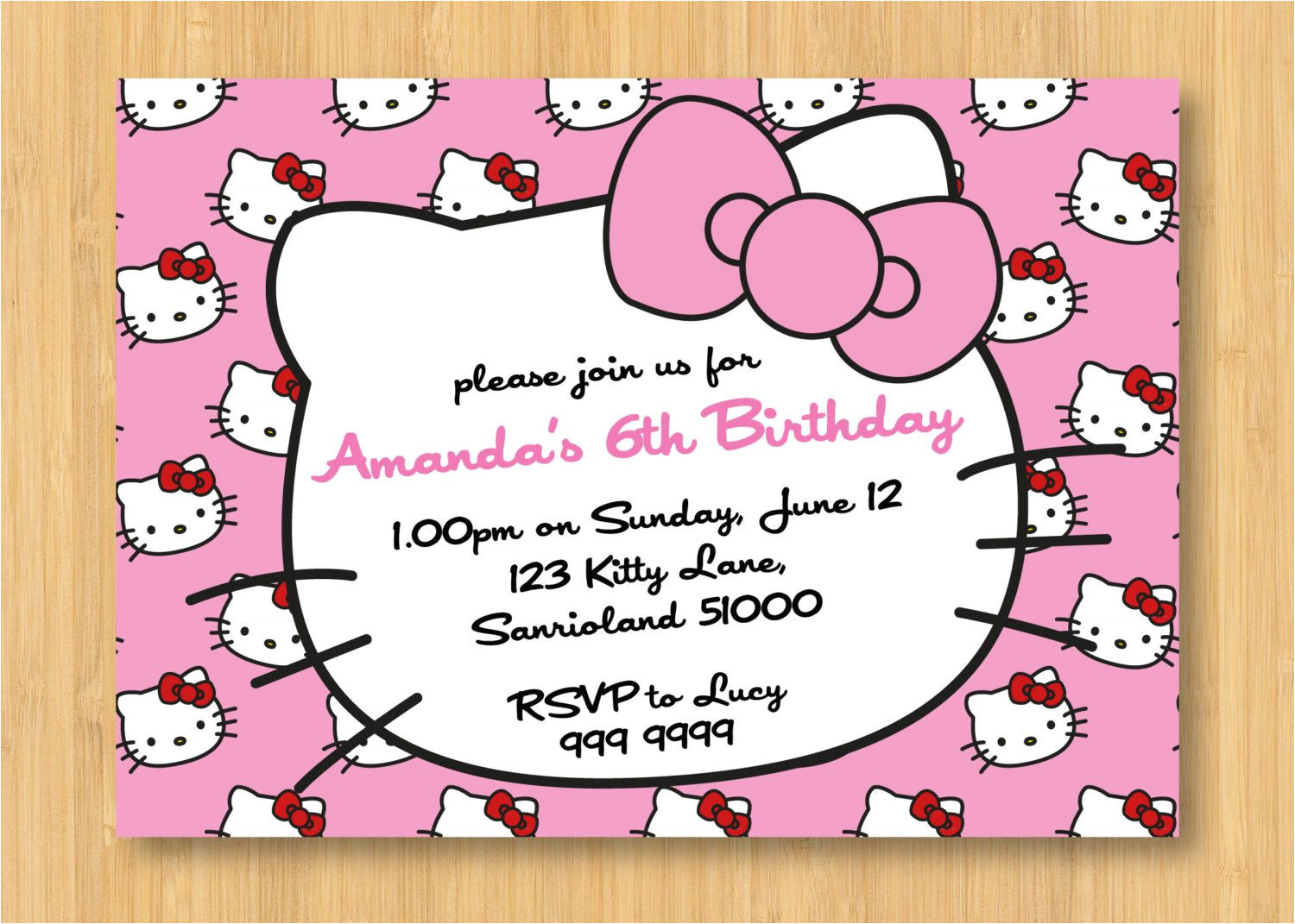 Hello Kitty Birthday Invitation Template Free Hello Kitty Birthday Invitations Printable Free