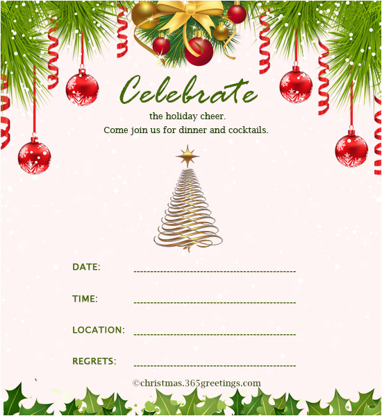 Holiday Party Invitation Template Word Christmas Invitation Template and Wording Ideas