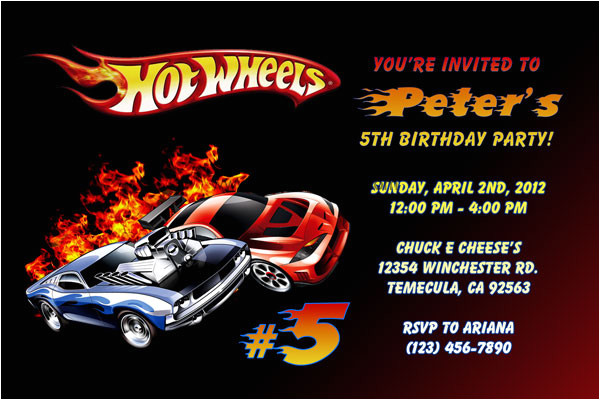 Hot Wheels Birthday Invitation Template Hot Wheels Invitations Birthday Party Invites