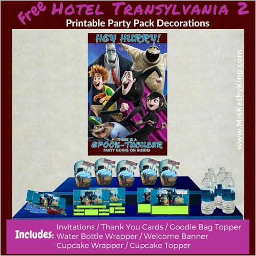 Hotel Party Invitation Template Free Hotel Transylvania 2 Printable Party Decoration Pack